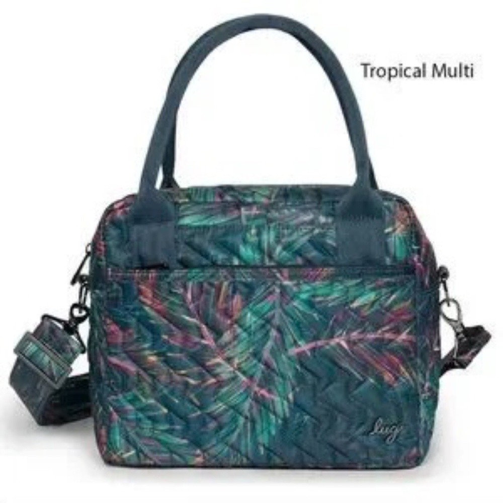 LUG, Jive Tropical Multicolor Quilted Crossbody Bag Two-Handle Adjustable Strap